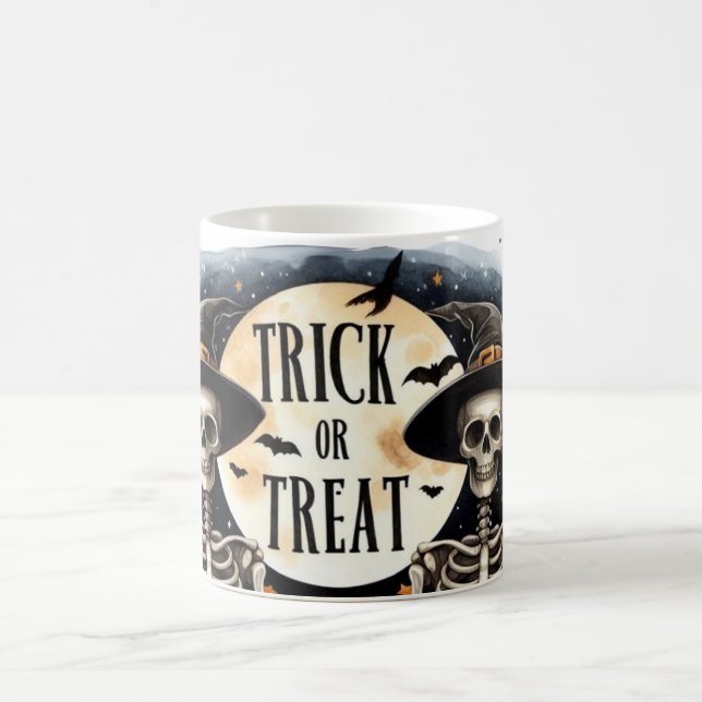 Magic Skeleton Trou ou Treat Morph Mug (Centre)