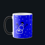 Magic Snowman Holiday Christmas Mug personnalisable<br><div class="desc">Snowman dessiné par Jasmin. Customisez avec vos propres textes ou images. Art par Enfants.</div>