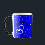 Magic Snowman Holiday Christmas Mug personnalisable<br><div class="desc">Snowman dessiné par Jasmin. Customisez avec vos propres textes ou images. Art par Enfants.</div>