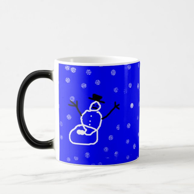 Magic Snowman Holiday Christmas Mug personnalisable (Gauche)