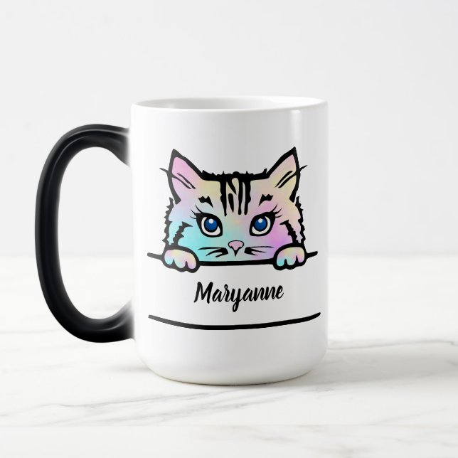 Magic Tie Dye Kitty Mug (Gauche)