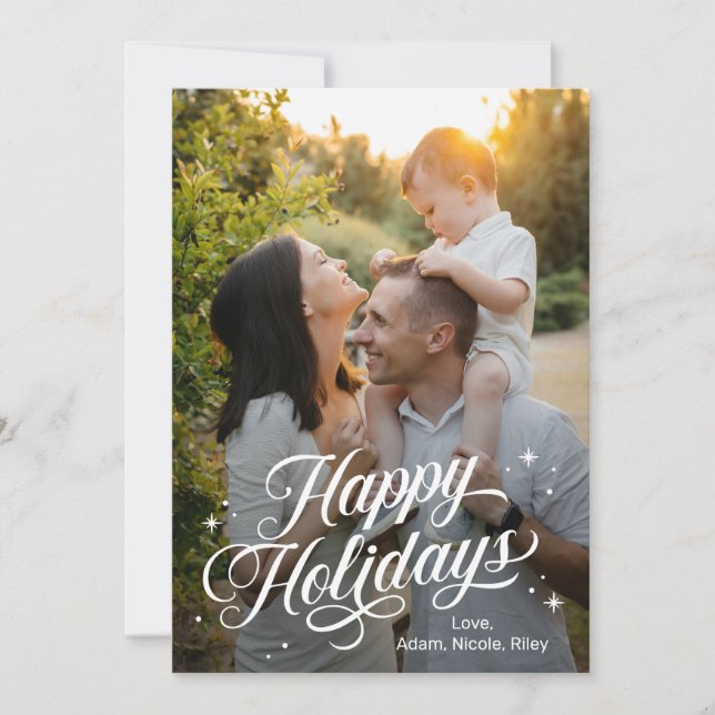 Magic Time Happy Holidays Carte couleur modifiable (Devant)