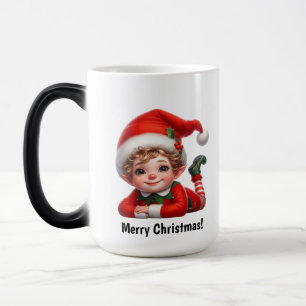 Magic Un mug de lutin de Noël mignon avec texte personna