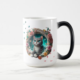 Magic Vibrant Coloré mignon Whimsical 3D Chat Mug