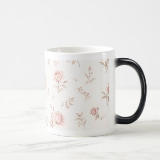 Magic Vintage Dusty Pink Rose Floral Pattern Coffee Mug