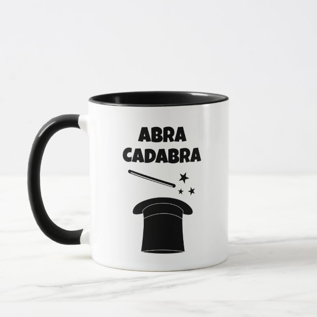 Magic wand and hat custom magician coffee mug (Gauche)