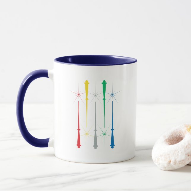 Magic Wands Mug 11oz. Bleu Foncé (Avec donut)