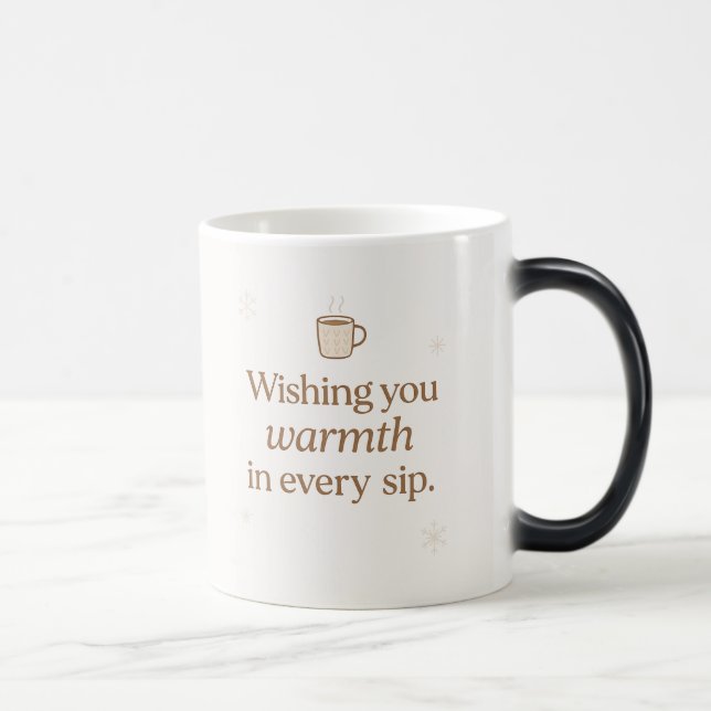 Magic Warm Wishes | Minimalist Christmas Quote Mug (Droite)