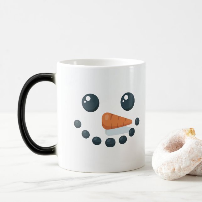 Magic White Snowman Features Carrot Morphing Mug (Avec donut)