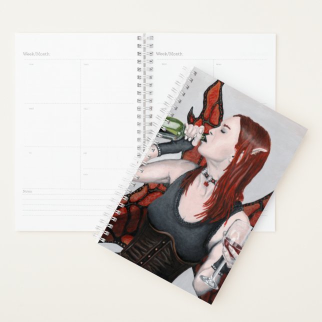 Magical Fairy Boire Vin Imaginaire Art Planner (Devant avec enveloppe)