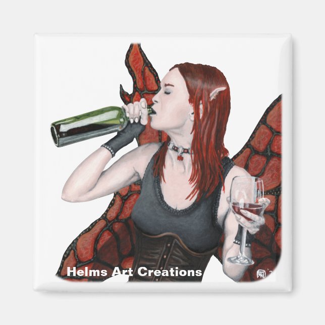 Magical Fairy Vin Bouteille Imaginaire Magnet (Devant)