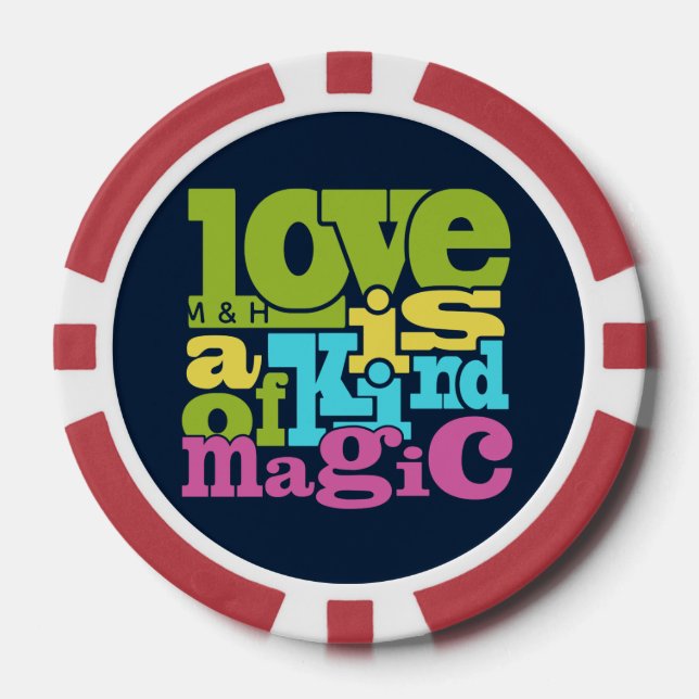 Magical Love personnalisé jetons de poker monogram (Recto)