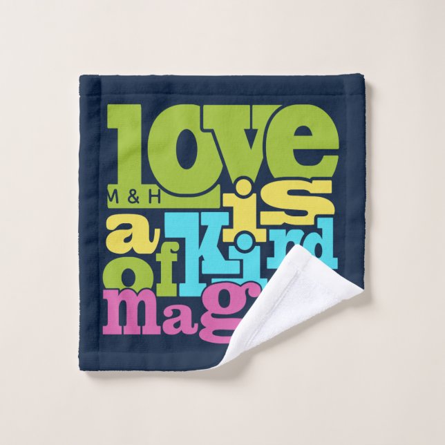 Magical Love personnalisé monogramme linge (Gant de toilette)