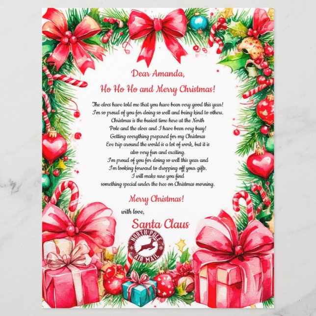 Magical Personalized Letter from Santa Claus (Devant)
