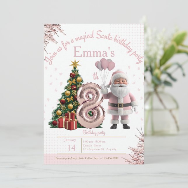 Magical Santa Birthday Invitation – 2nd Birthday (Debout devant)