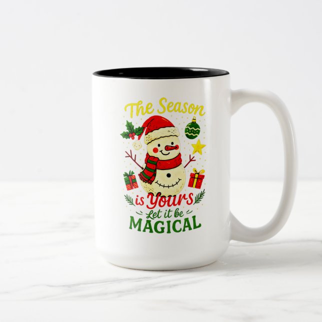 Magical Snowman Christmas Mug Cozy Holiday winter (Droit)