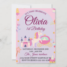 Magical Unicorn 1er anniversaire Invitation pour f