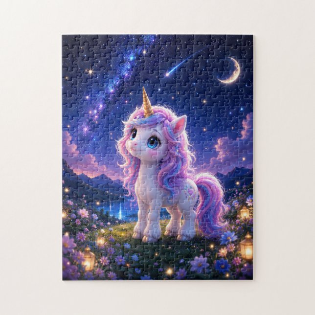Magical Unicorn Under the Stars Jigsaw Puzzle (Vertical)