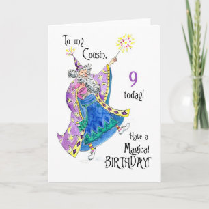 Magicien 9e carte d'anniversaire pour un Cousin