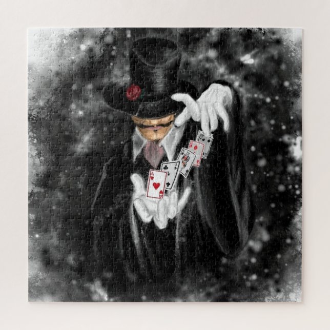Magicien avec cartes de jeu Abracadabra Puzzle (Vertical)