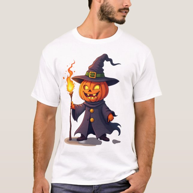 Magicien Citrouille � T-shirt de Sorcier Magique d (Devant)