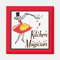 Magicien de cuisine Cuisine rétro Magnet d'art