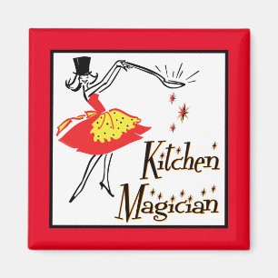 Magicien de cuisine Cuisine rétro Magnet d'art