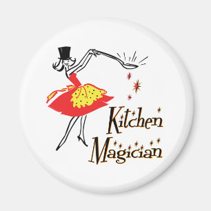 Magicien de cuisine Cuisine rétro Magnet d'art
