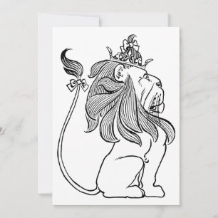 Magicien d'Oz vintage, Lion peureux avec couronne