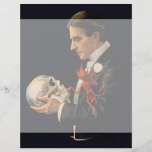 Magicien vintage, Thurston tenant un crâne humain