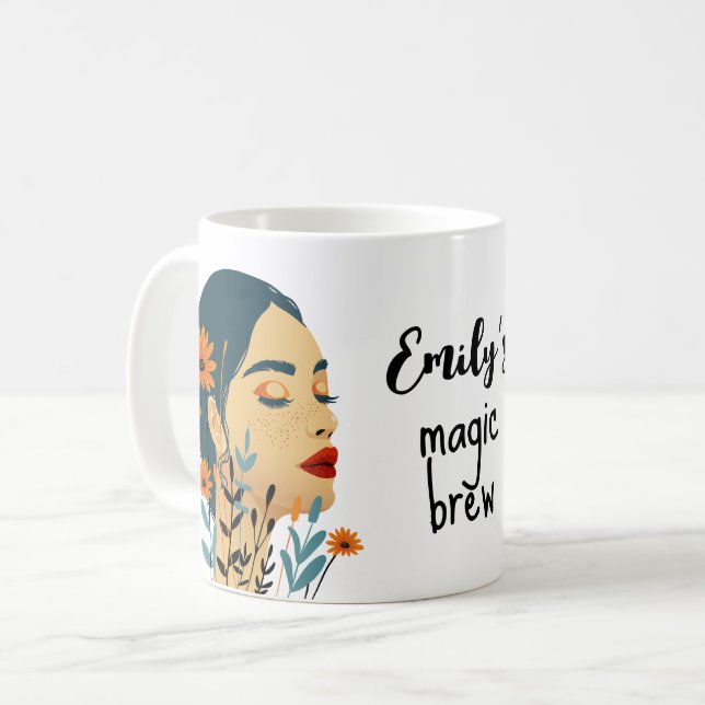 Magie Brûler Floral Femme Mug (Devant gauche)