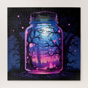 Magie dans un bocal - Puzzle forestier Éffrayant