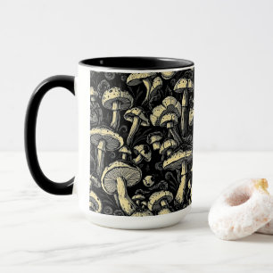 Magie de champignons : Gras Mug de café noir et bl