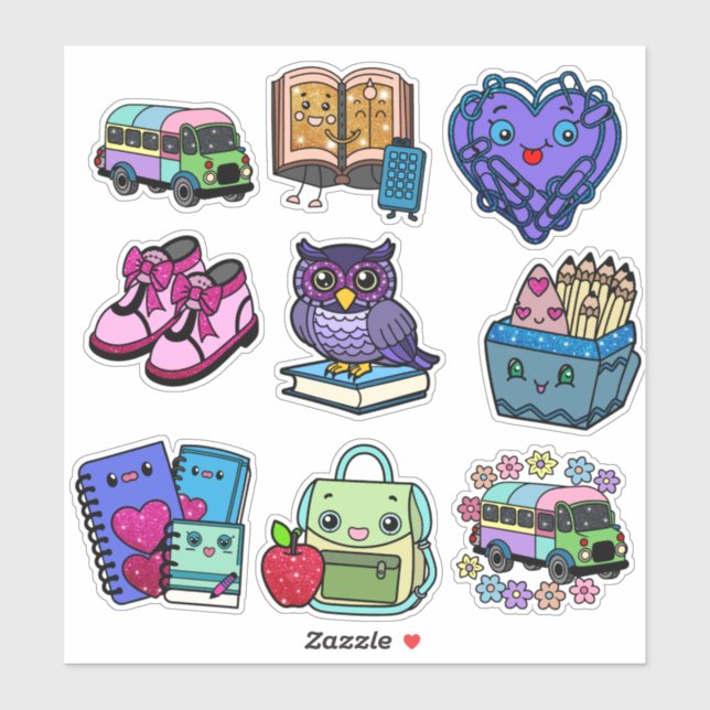 ✏️ Magie de la rentrée : Collection de stickers co (Feuille)