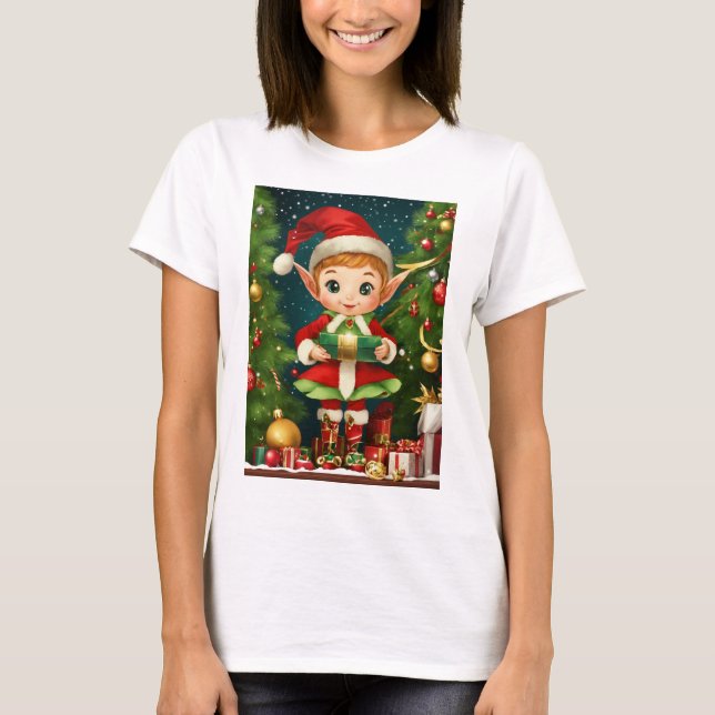 Magie de l'Elfe Joyeux : T-Shirt de Noël (Devant)