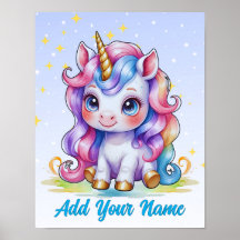 Magie de licorne et étoiles – Art mural personnali