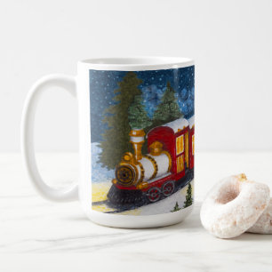 Magie de Noël Mug de train à vapeur rouge Vintage