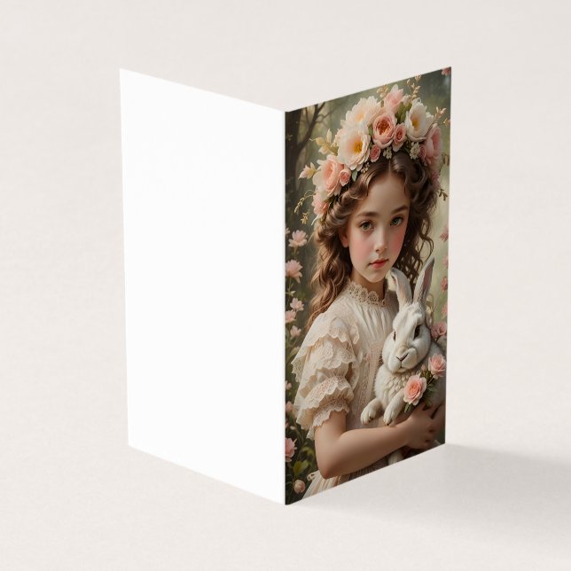Magie de Pâques - Fille avec couronne de fleurs et (Outside)