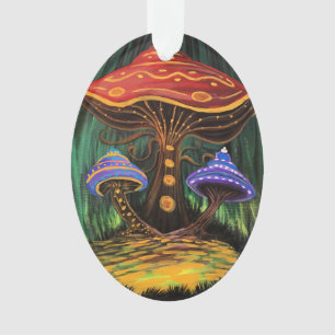 Magie Féerique de Cottage aux Champignons Colorés 