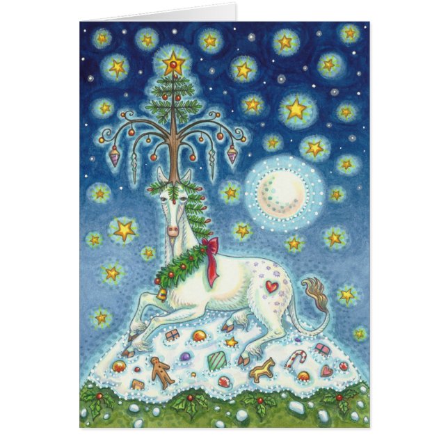 MAGIE NOËL UNICORN VACANCES CARTE DE REPRÉSENTATIO (Devant)