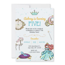 Magie Princesse Fairytale Invitation d'anniversair