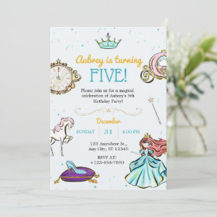 Magie Princesse Fairytale Invitation d'anniversair