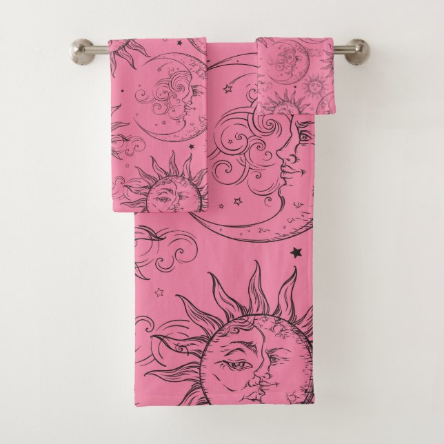 Magie Rose Vintage Céleste Soleil Lune Étoiles (En situation)