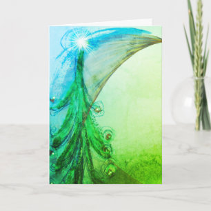 Magique Arbre de Noël Gras brillant Carte Merry