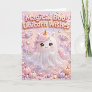 Magique Boo! Licorne Vœux Joli Halloween Carte