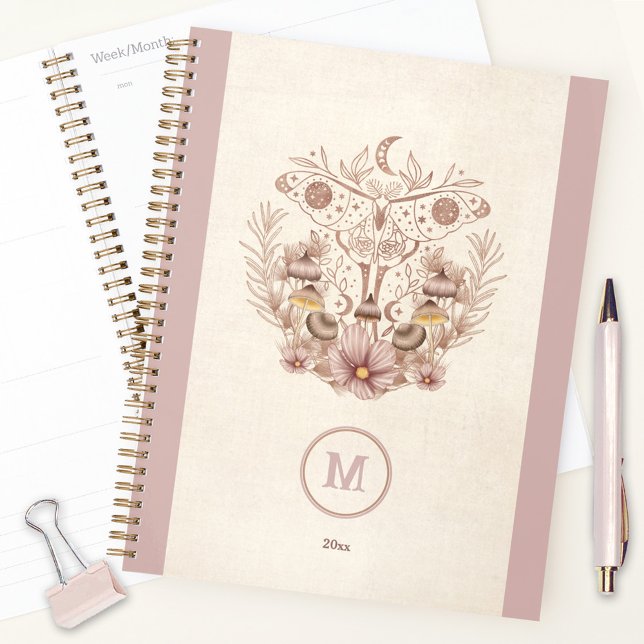 Magique Céleste Champignons Moth Moon Boho (Magical Celestial Mushroom Moth Moon Boho Planner)