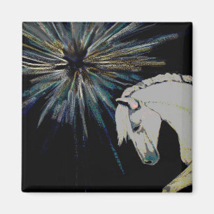 Magique Cheval Blanc Equestre Pony Blast Magnet