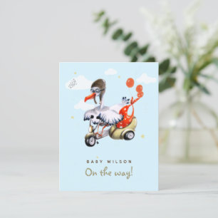 Magique Cute Stork sur Scooter Funny Genre Neutre