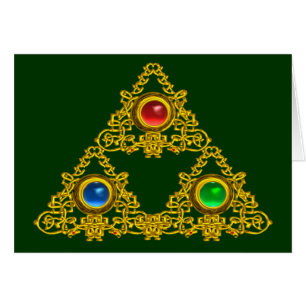 MAGIQUE ELFIC TALISMAN /GOLD TRIANGLE AVEC GEMSTON