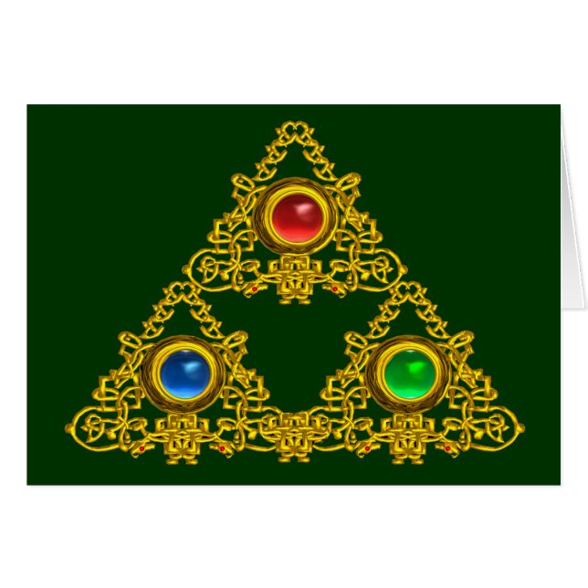 MAGIQUE ELFIC TALISMAN /GOLD TRIANGLE AVEC GEMSTON (Devant horizontal)